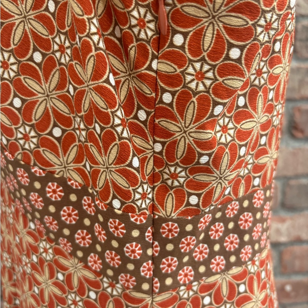 LOFT Terracotta Patterned boho chic, spaghetti strap summer Maxi Dress - Picture 5 of 8